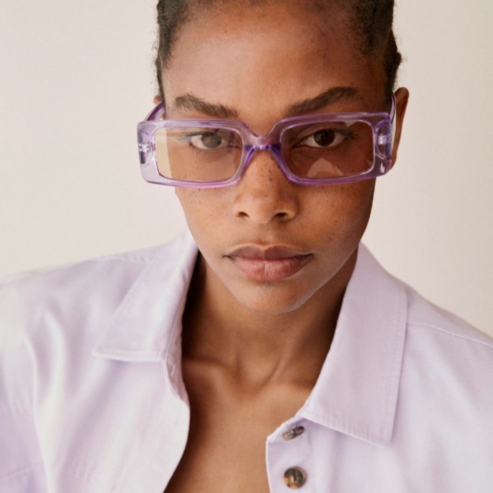 MANGO Lilac squared framed sunglasses